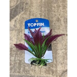 New Top Fin Mini Aquarium Fish Tank Plant Plastic Green Purple Small Decor 4"